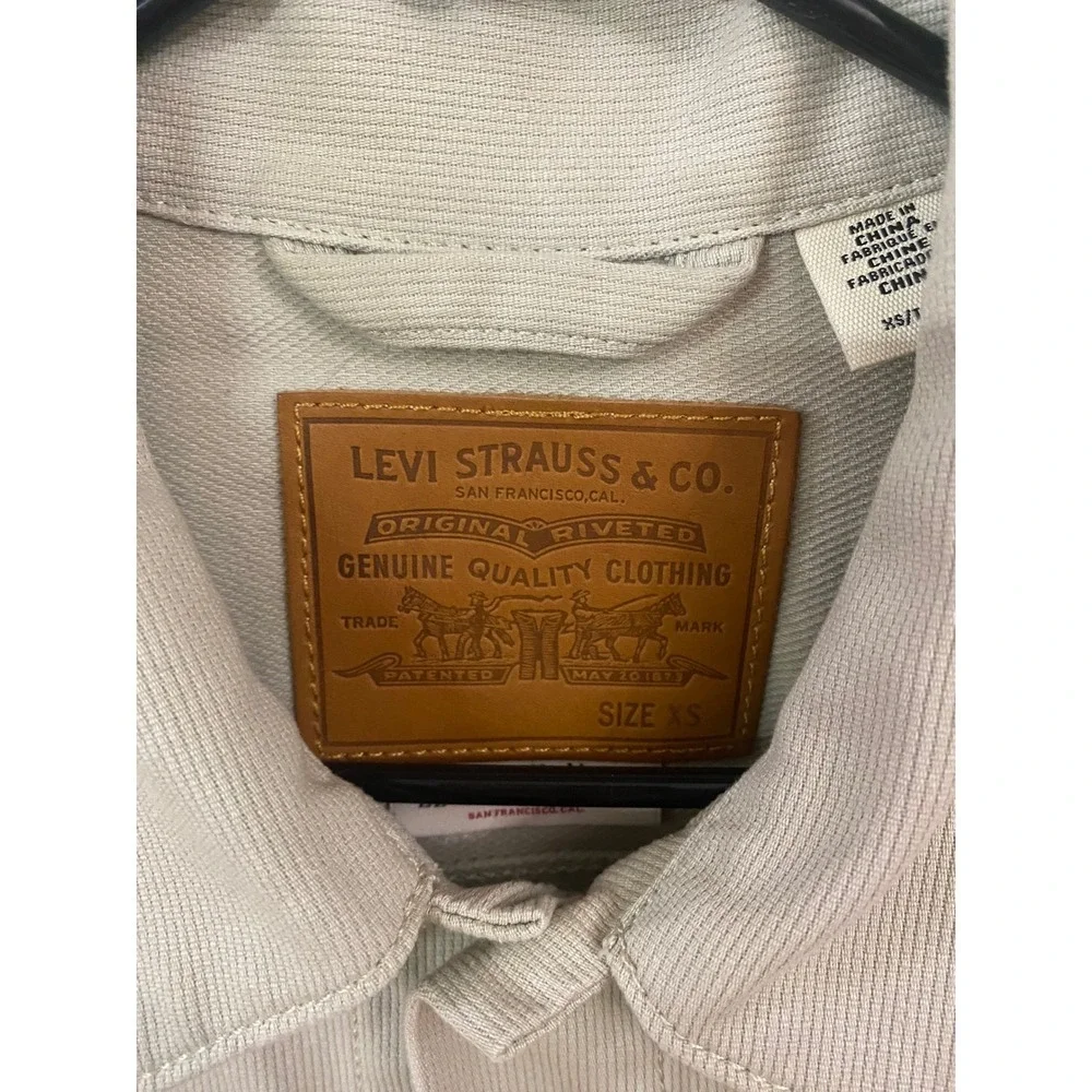 Levis Trucker Jacket Mens XS Beige Bedford Cord Type 1 Cinch Back Pleated Sand - Picture 3 of 11
